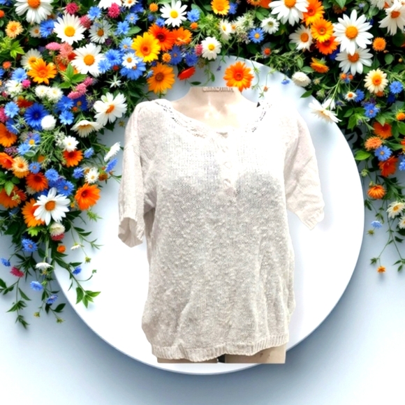 Vintage white sweater With Tatting - Picture 1 of 7